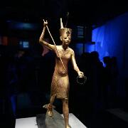 Toutankhamon harponeur, bois feulle d'or et bronze