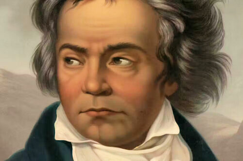 beethowen (© boston public library, lithographie par ferdinand chimon 1870)