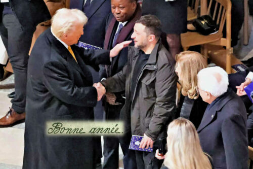 donald trump et volodymyr zelensky 7 décembre 2024 notre dame de paris (© ludovic marin afp)