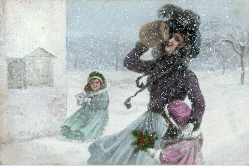 tourmente de neige (carte ancienne)