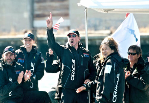 larry ellison (larry at the america’s cup in 2014. ©photo noah berger afp getty