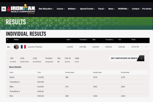 laurine ironman 2025 resultats