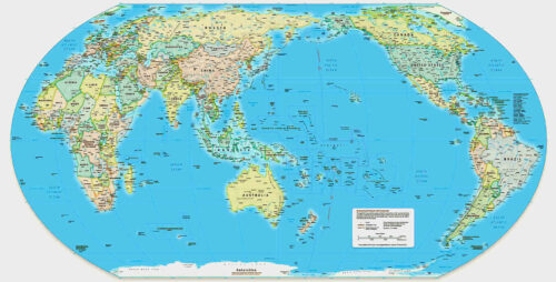mappemonde 'equal earth' centree pacifique detail