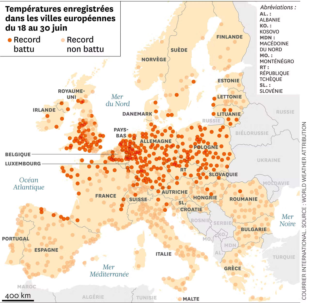 2026 juin records de chaleur europe canicule