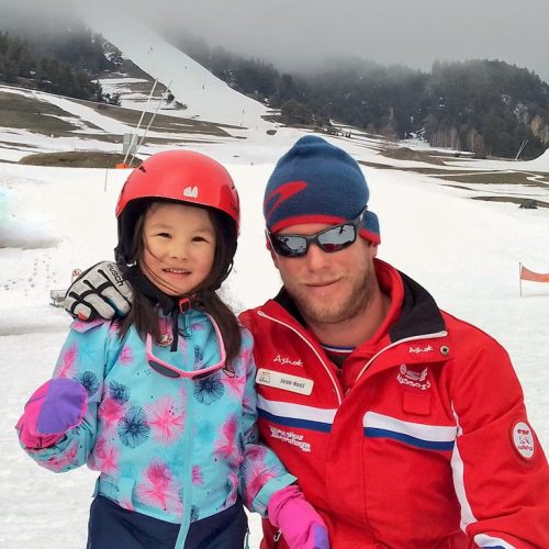 ski avec Jean-Noël, son moniteur
